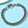 304 Stainless Steel Cuban Link Chain Bracelets for Women BJEW-G779-03P-1