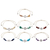 7Pcs Chakra Theme Natural & Synthetic Mixed Gemstone Braieded Beads Bracelets BJEW-JB11327-2