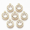 Brass Micro Pave Clear Cubic Zirconia Charms X-RJEW-T063-62G-NF-1