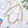 Aluminium Twisted Chain Multilayer Tassel Shoulder Body Chains for Women AJEW-WH0077-139G-4