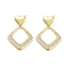 Rack Plating Brass Micro Pave Cubic Zirconia Studs Earrings EJEW-B047-03G-09-1