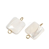 Natural Shell Square Connector Charms X1-STAS-D378-27G-2