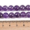 Electroplated Natural Amethyst Round Beads Strands G-L598-A05-02-2