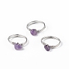 Natural Amethyst Chips Finger Ring RJEW-L082-03P-05-1