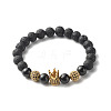 Oil Diffuser Yoga Natural Tourmaline & Natural Lava Rock Beads Stretch Bracelet for Girl Women BJEW-JB06800-2