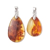 Natural Amber Pendants PALLOY-JF05260-02-1