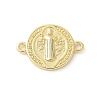 Brass Saint Benedict Medal Connector Charms KK-P294-01G-1