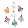 Electroplate Transparent Glass Beaded Pendents PALLOY-JF02116-1