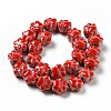 Handmade Printed Porcelain Beads X1-PORC-F005-02D-5