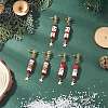 3 Pairs 3 Styles Christmas Theme Brass Clear Cubic Zirconia Dangle Stud Earrings EJEW-MZ00552-1