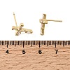 Cross Brass Micro Pave Clear Cubic Zirconia Stud Earrings EJEW-C186-18G-02-5