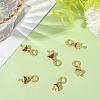 8Pcs Brass Red Enamel Vegetable European Dangle Charms OPDL-BBC0001-03G-02-7