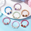 7Pcs Glass and Gemstone Beads Finger Rings for Couple RJEW-MZ00034-1