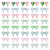40Pcs 8 Colors Printed Opaque Acrylic Beads MACR-TA0002-65-1