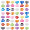 100Pcs Pearlized UV Plating Opaque Acrylic European Beads SACR-TA0001-77B-2