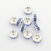 Brass Rhinestone Spacer Beads RB-A004-3-1