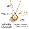 304 Stainless Steel Geometric Pendant Satellite Chain Necklaces for Women TW1524-3-1