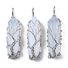 Opalite Big Wire Wrapped Pointed Pendants G-T133-P02F-1