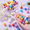 100Pcs Pearlized UV Plating Opaque Acrylic European Beads SACR-TA0001-77C-6