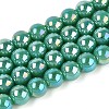 Electroplate Opaque Glass Beads Strands GLAA-T032-P8mm-AB12A-1
