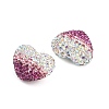 Gradient Color Heart Shaped Polymer Clay Rhinestone Beads CLAY-NH0002-03F-2