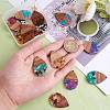 16Pcs 8 Styles Transparent Resin & Walnut Wood Pendants RESI-SZ0001-78-3