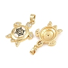 Brass Clear Cubic Zirconia Enamel Pendants KK-E800-06B-G-2