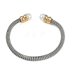 Ion Plating(IP) 304 Stainless Steel Cuff Bangles for Women STAS-M023-10GP-2