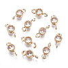 Brass Micro Pave Clear Cubic Zirconia Links Connectors KK-S359-145C-RS-1