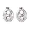 Oval 304 Stainless Steel Stud Earrings EJEW-A125-79A-P-4