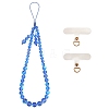 Round Synthetic Moonstone Beaded Mobile Straps HJEW-SW00042-03-1