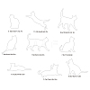 Rectangle with Cat Pattern PVC Wall Stickers X1-CF-TAC0001-12-2