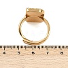 Rectangle Brass Adjustable Ring Components KK-Z122-20G-5