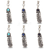3 Pairs 3 Styles Natural & Synthetic Gemstone with Alloy Cord Ends FIND-GF0008-97-7
