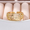 Rack Plating Brass Open Cuff Finger Rings for Women RJEW-M028-91G-1