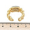 Brass Micro Pave Cubic Zirconia Open Cuff Ring for Women RJEW-F177-03GP-05-5