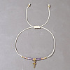 Natural Amethyst Braided Bead Bracelets KA2676-2-1