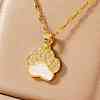 Fashionable Brass Micro Pave Clear Cubic Zirconia Bear Paw Print Pendant Necklaces for Women DN9774-2-1