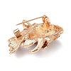 Golden Alloy Rhinestone Lapel Pin Brooches JEWB-K041-04KCG-01-2