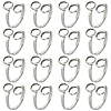 16Pcs 304 Stainless Steel Open Cuff Ring Findings STAS-BBC0008-18-1