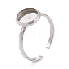 304 Stainless Steel Cuff Rings Components STAS-F274-04A-3