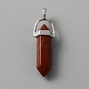 Natural Red Jasper Double Terminal Pointed Pendants G-TAC0001-07A-1