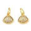 Brass Micro Pave Clear Cubic Zirconia Charms KK-C142-05G-1
