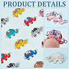 CHGCRAFT 56Pcs 14 Colors Zinc Alloy with Enamel Elephant Connector Charms FIND-CA0005-18-4