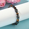Round Natural Tiger Eye Stretch Bracelets BJEW-G072-14-5