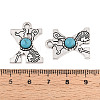Synthetic Turquoise & Alloy Pendants PALLOY-H146-01AS-X-3