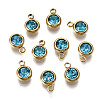 PVD Vacuum Plating 201 Stainless Steel Rhinestone Charms X-STAS-S068-12G-2