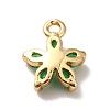 Brass Cubic Zirconia Flower Charms KK-O141-01G-06-2