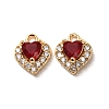 Valentine's Day Brass Micro Pave Cubic Zirconia Charms CU-K002-38G-C-1