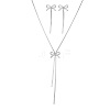 304 Stainless Steel Pendant Necklaces & Stud Earrings Sets for Women FS-WG7ECA2-02-1